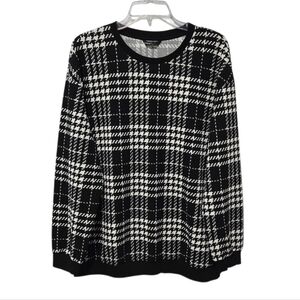 Classic Lightweight Houndstooth Plaid Pullover Top